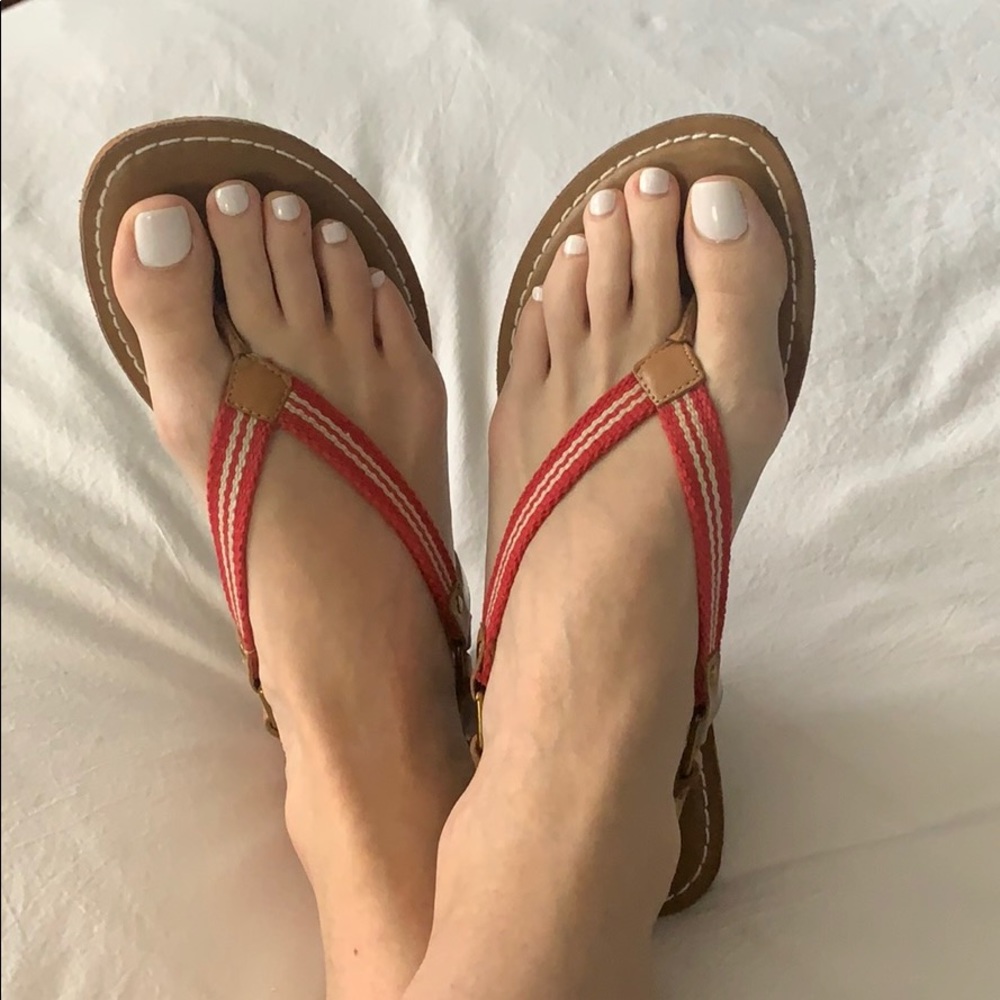 GAP Nautical Red and White Stripe Sandals